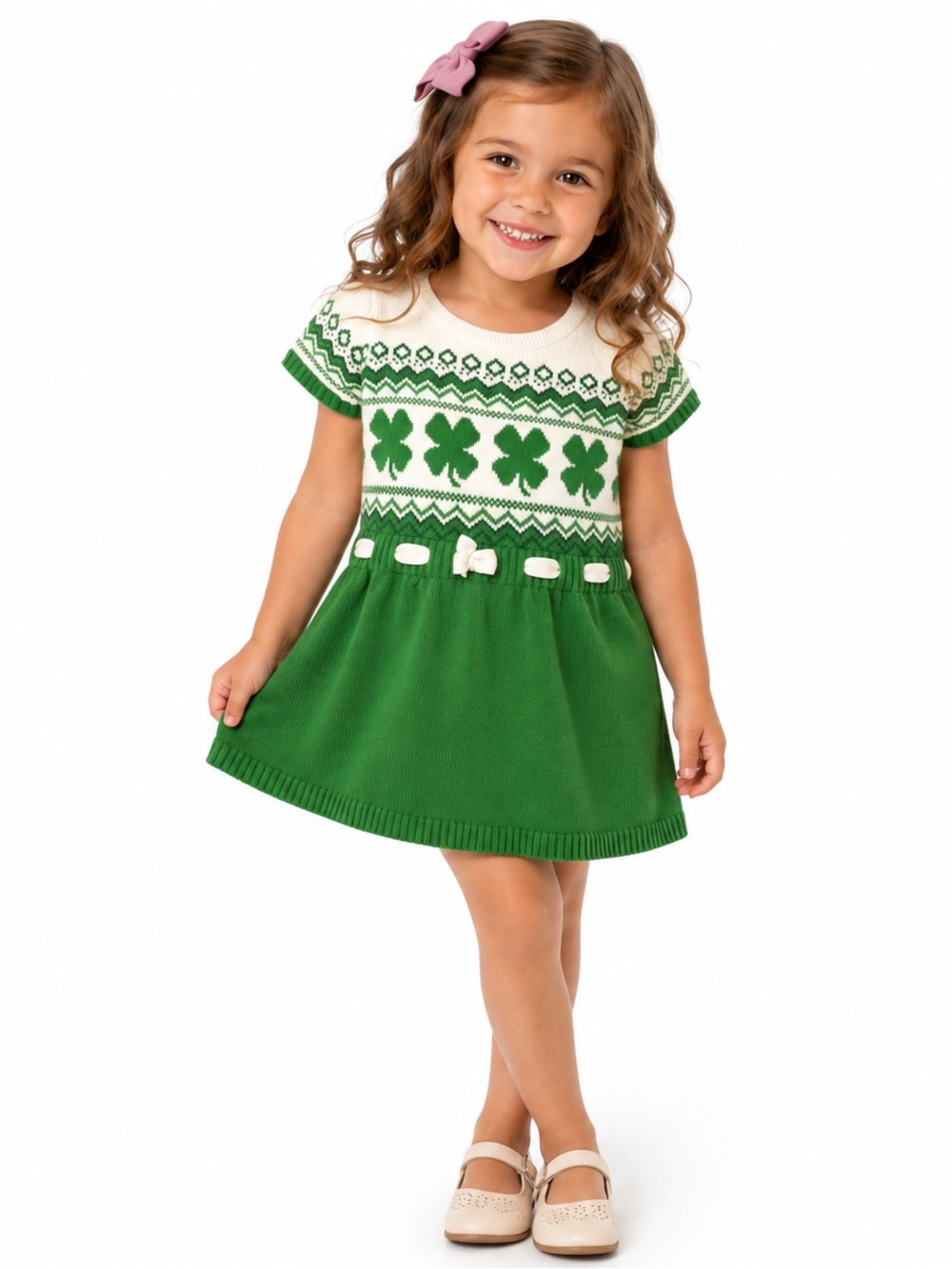 Gymboree Sweater Dress Size 4T ~ Excellent Condition ~ Shamrock Knit Dress
